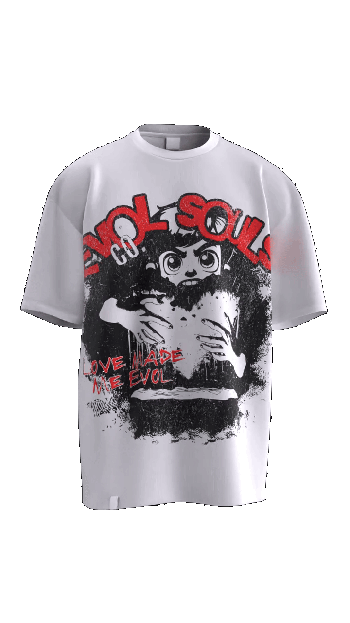 Red“Love made me Evol” Tee